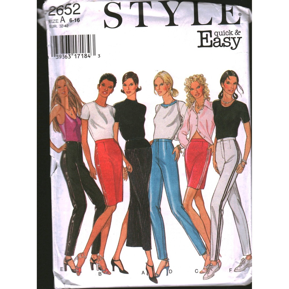 Style 2652 Sewing Pattern Womens Skirts Pants Trousers Sz 6-16 Uncut Quick Easy